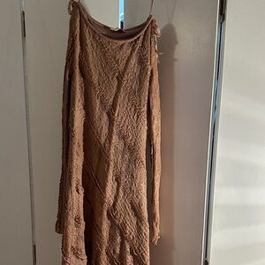 Pink Lily Textured Terracotta Lace Dress